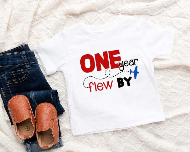 Airplane birthday family shirts, Airplane first birthday party, Custom names family birthday, Birthday boy shirt, Flight crew first birthday image 2