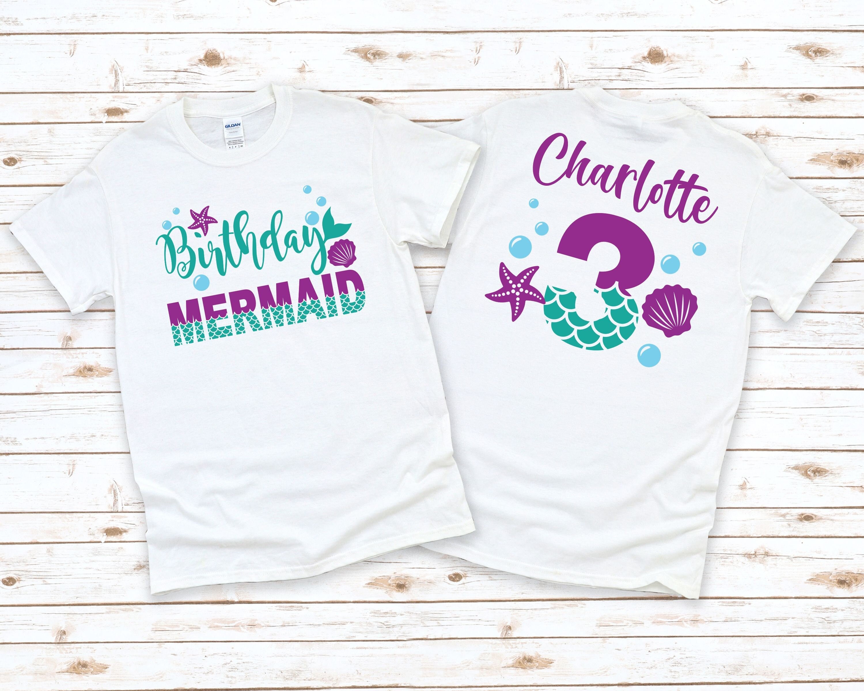 3rd Birthday Mermaid Shirt, Personalized Third Birthday Toddler Shirt, Three Year Old Girl, Little Mermaid Outfit, Under The Sea Party