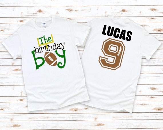 Boy Football 9th Birthday Shirt, Personalized Boys Football Nineth