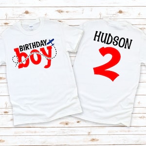 Boys 2nd Birthday Airplane Shirt, Personalized Plane Second Birthday, 2 Year Old, Birthday Boy, Boy Two Bday Tee, Toddler Party Top