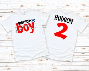 Boys 2nd Birthday Airplane Shirt, Personalized Plane Second Birthday, 2 Year Old, Birthday Boy, Boy Two Bday Tee, Toddler Party Top