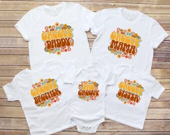 Two Groovy Family Birthday Shirts, Matching Family Second Birthday, Retro Girls Birthday Shirt, Birthday Girl Tee, 2nd Birthday Outfit