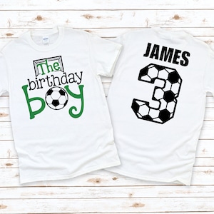 Boy Soccer 3rd Birthday Shirt, Personalized Boys Soccer Third, 3 Year Old, Soccer Party Theme, The Birthday Boy, Three Toddler Tshirt