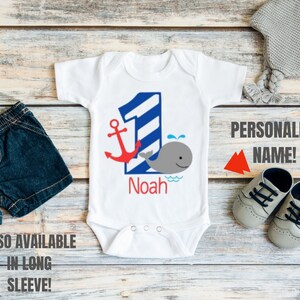 Baby Boy 1st Birthday Outfit Whale 1st Birthday Anchors - Etsy