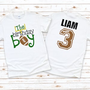 Boy Football 3rd Birthday Shirt, Personalized Boys Football Third, 3 Year Old, Football Party, The Birthday Boy, Three Toddler Tshirt