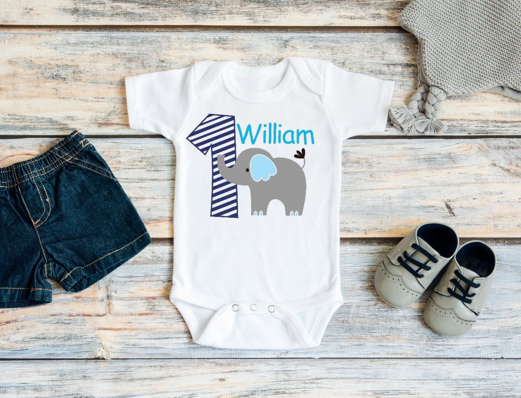 elephant 1st birthday outfit