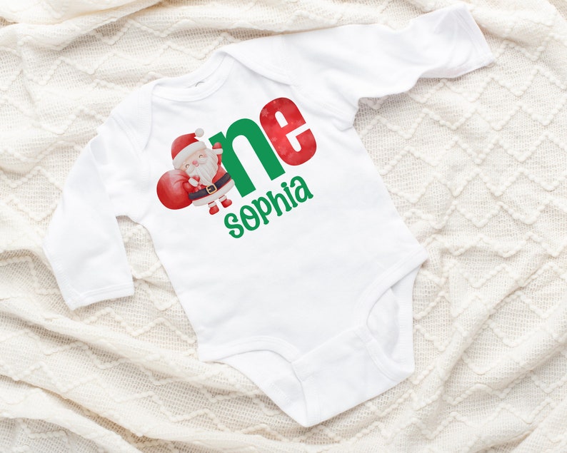 Christmas First Birthday Bodysuit, Personalized Baby Boy 1st Birthday