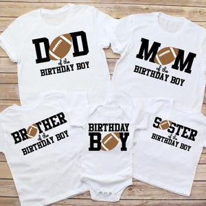 Football Birthday Matching Family Shirts, Personalized Football Mom Dad Birthday TShirts, Custom Boys Name Party Tee, Touchdown, Any Age