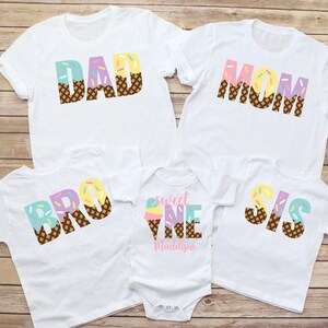 Family Ice Cream Birthday Shirts, Matching Ice Cream Birthday, Girls Birthday Shirt, Sweet One, Two Sweet, Three Dad Mom Brother Sister