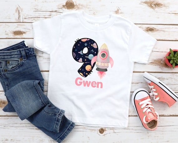 Kids Ninth Birthday Girl Shirt, 9 Year Old Birthday Girl Outfit Kids Ninth Birthday Girl Shirt, 9 Year Old Birthday Girl Outfit