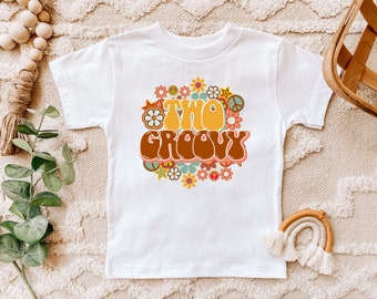 Two Groovy Second Birthday, 2nd Birthday Outfit Girl, Retro Groovy Birthday Shirt, Girl Groovy Birthday Party Theme, Toddler Tee T-Shirt