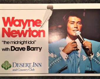 Wayne Newton Las Vegas Desert Inn Postcard 1970's - Extra Large