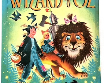 The Wizard of Oz Children's Hardcover Wonder Book w/ Color Illustrations 1961