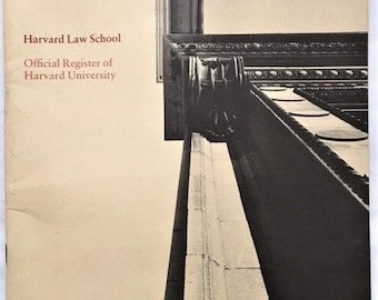Harvard Law School Brochure Official Register of Harvard University September, 1977