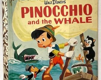 Walt Disney's Pinocchio and the Whale 1961 Hardcover Golden Book Children's Book