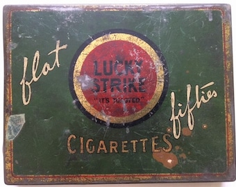 Lucky Strike Cigarettes Tin 1940's Advertising
