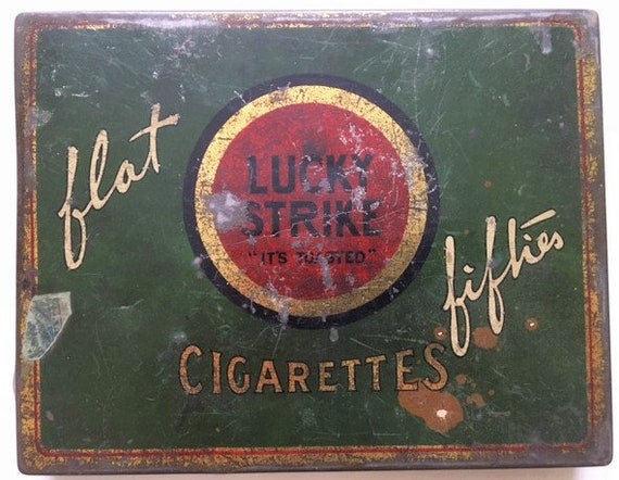 Lucky Strike Cigarettes Tin 1940's Advertising
