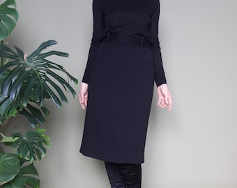 Black pencil skirt Exclusive skirt Women's skirt Pencil skirt Black skirt Black wool skirt Flattering skirt Sexy skirt Fitted skirt