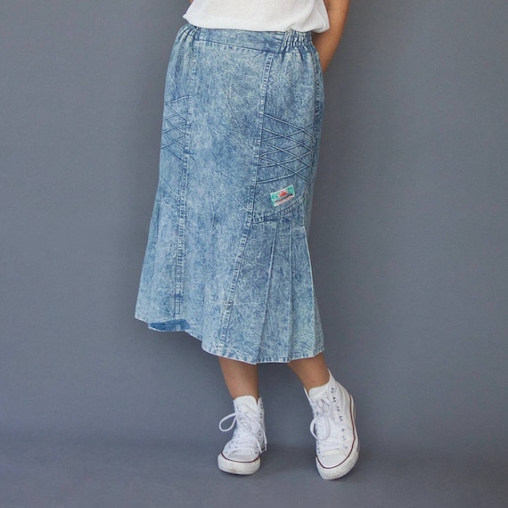fishtail denim skirt