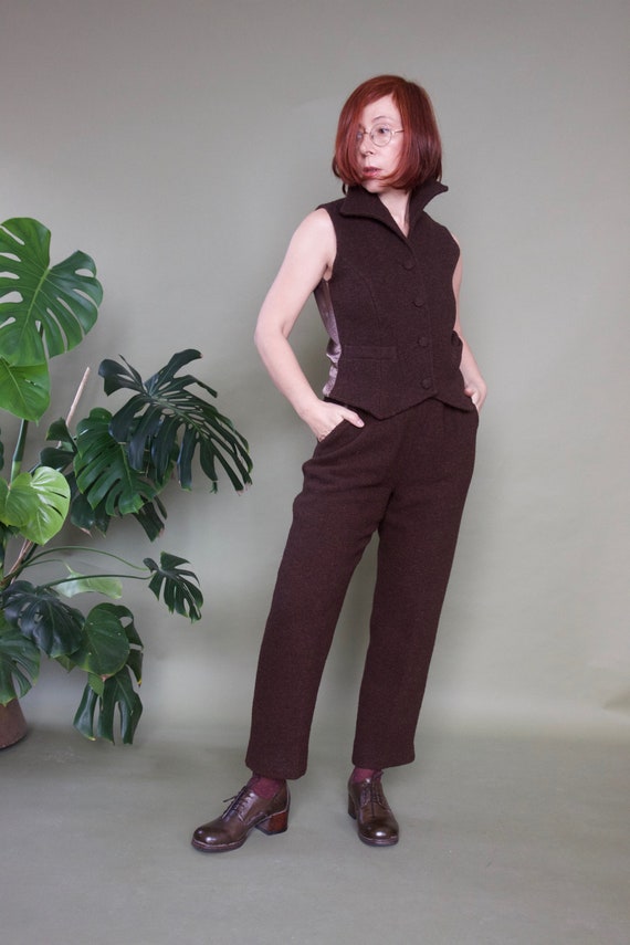 Pantaloni vita alta della boucle gilet tailleur pantalone | Etsy Italia