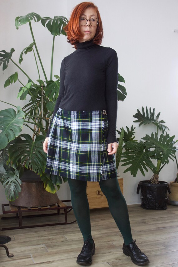 Vintage 60s St Michael kilt Gordon green tartan P