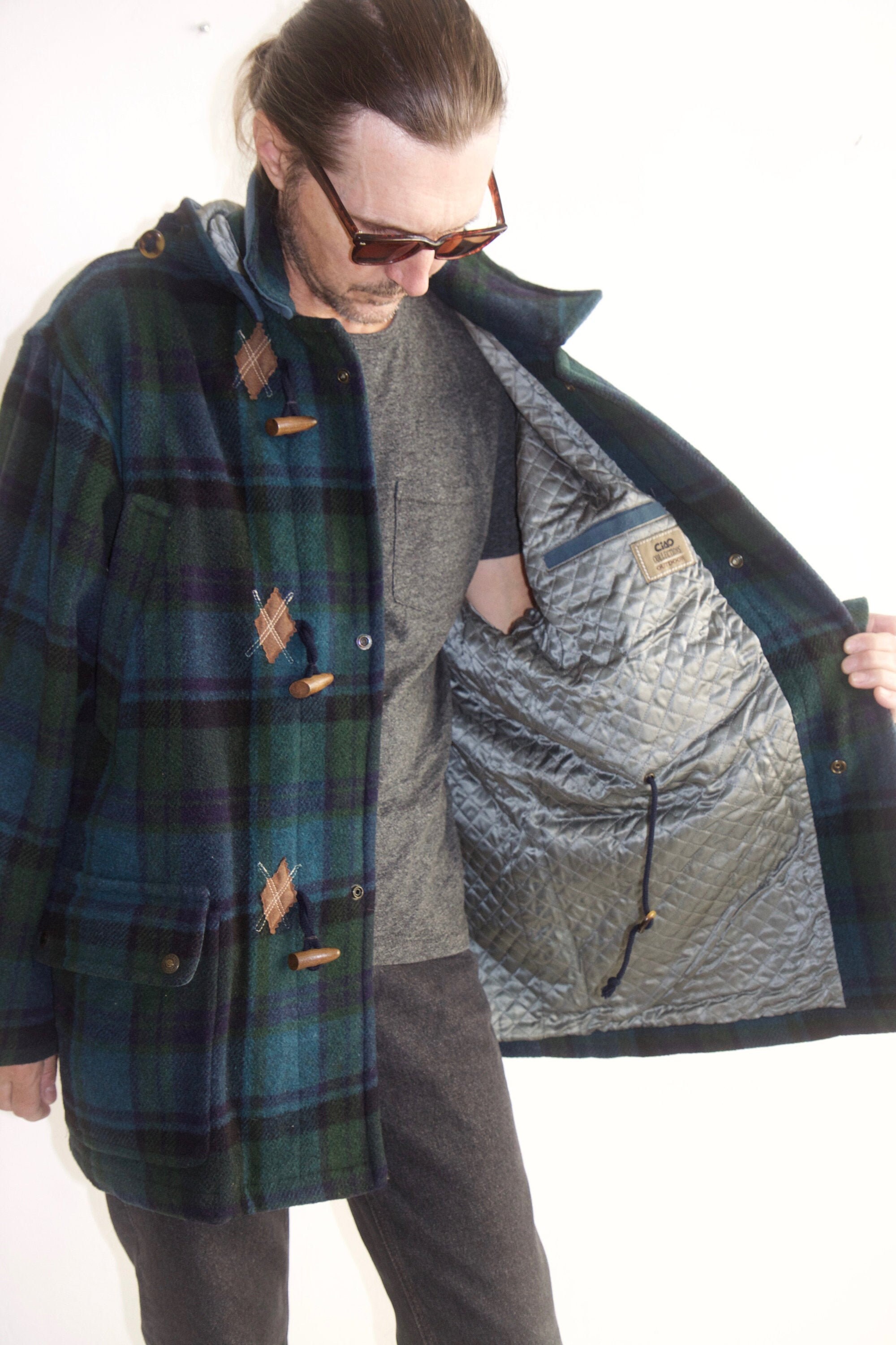 Vintage 90s Mens Duffle Coat Ciao Cool Weather Coat Angora Vintage 90s Mens Duffle Coat Ciao Cool Weather Coat Angora
