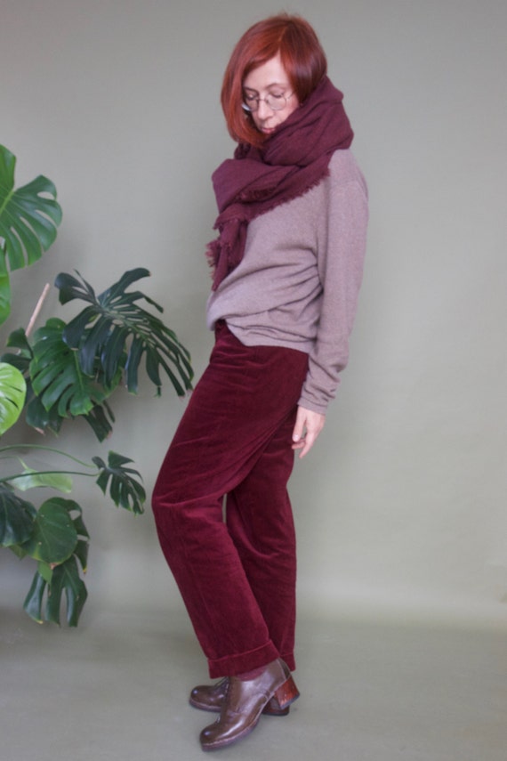 Vintage 70s Pants Maroon Corduroy 