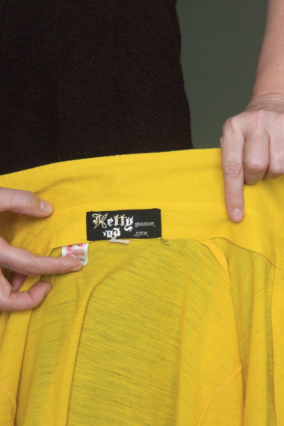Pineapple yellow shirt 70s button up shirt Women'… - image 6