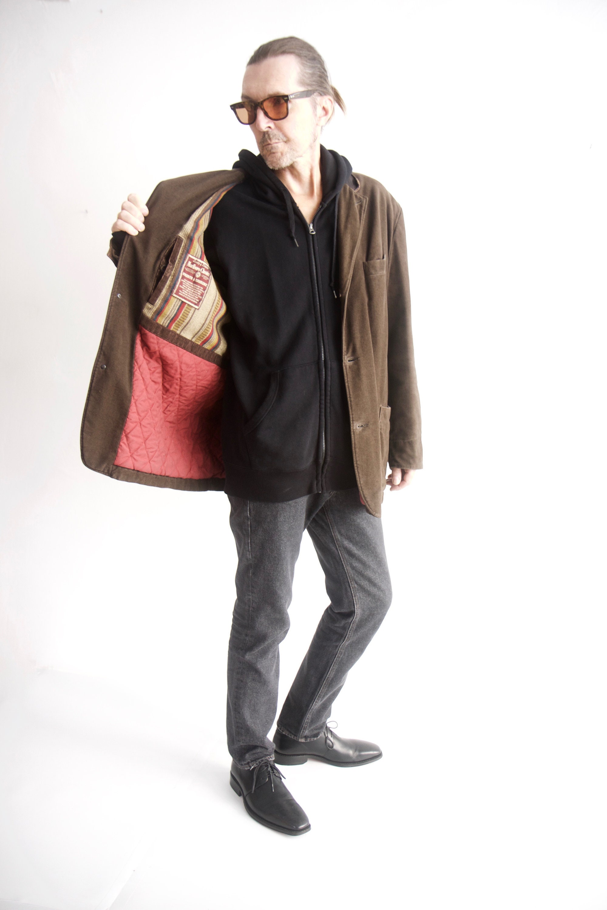 雰囲気抜群✨マルボロクラシック　レザー襟　ウールコート52(2XL相当)レア 雰囲気抜群✨マルボロクラシック レザー襟 ウールコート52(2XL相当