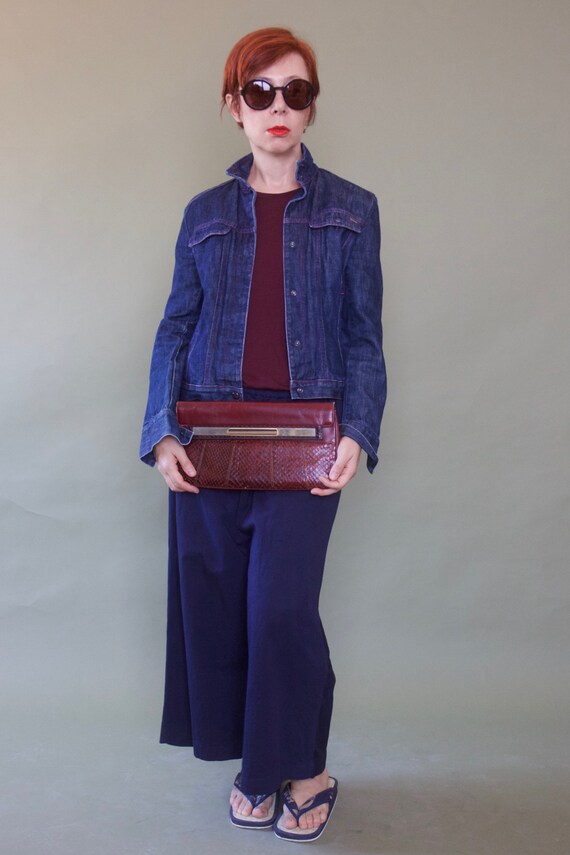 Vintage 70s leather planchette Maroon burgundy cro