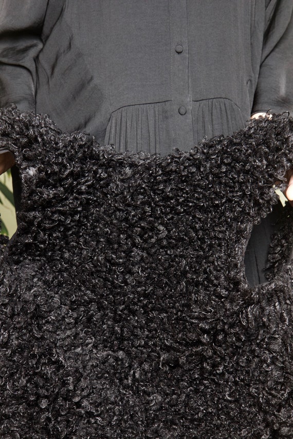 Faux fur vest Curly fur vest Charcoal black vest … - image 7