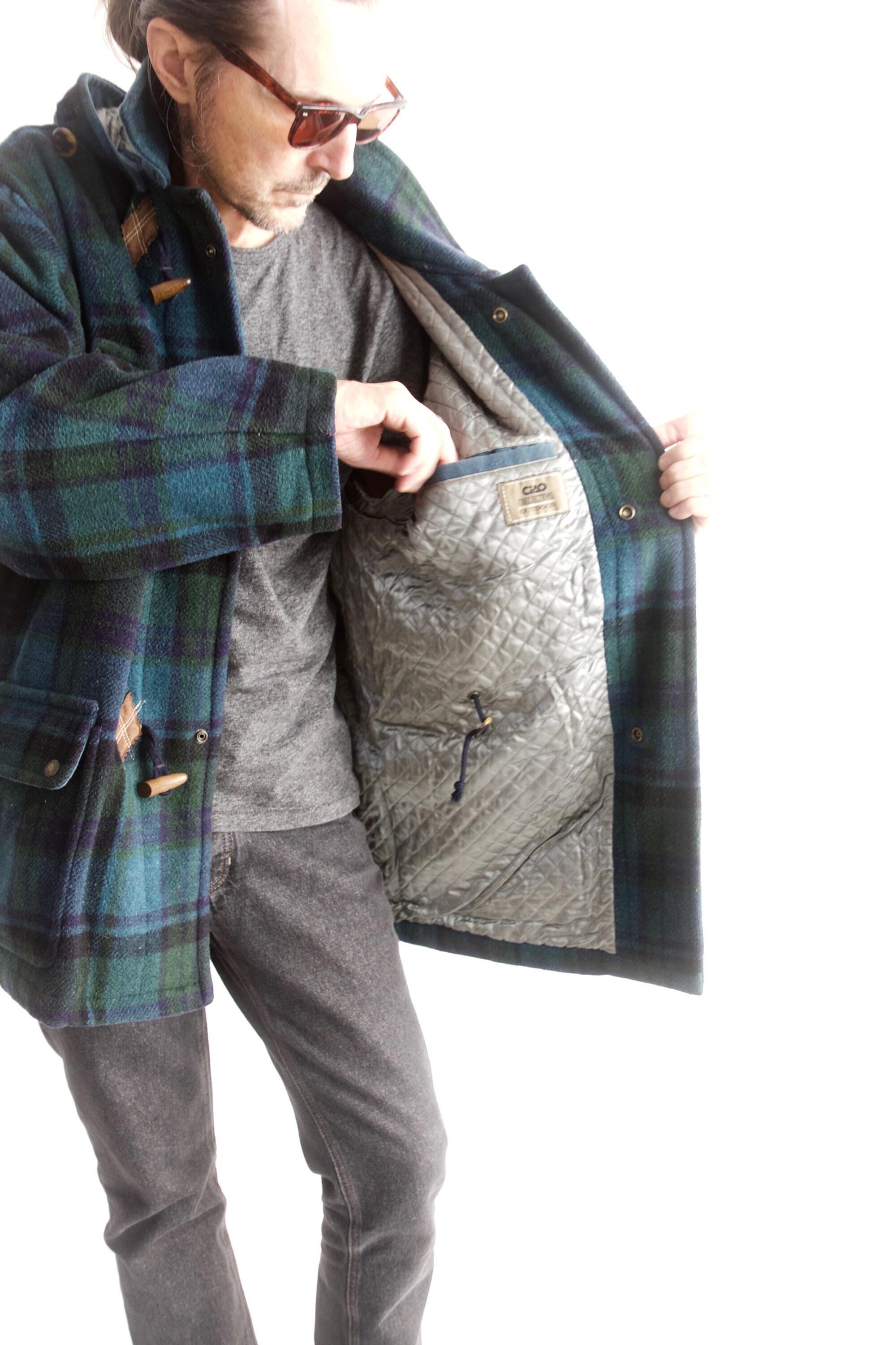 Vintage 90s Mens Duffle Coat Ciao Cool Weather Coat Angora