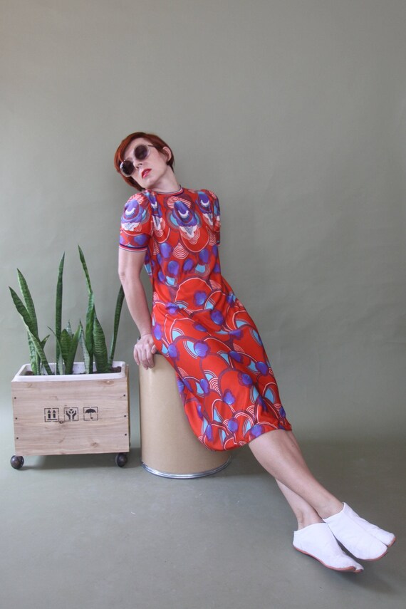 art deco print dress