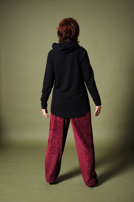 Women's velvet pants Bordo velvet pants Velour pa… - image 4