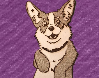 Cute Corgi Bookmark - Leather, a great dog themed gift for teachers or office pals!