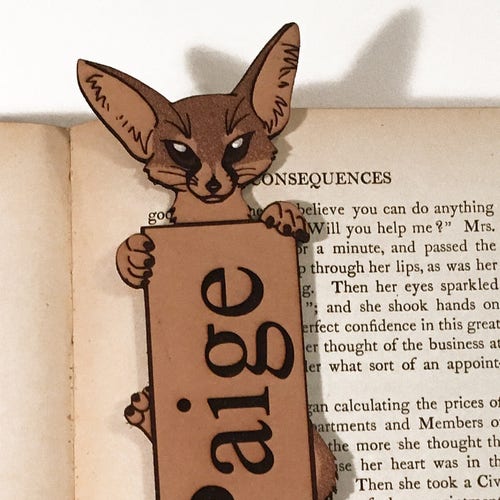 Personalized Fennec Fox Bookmark Fennec Fox Gift Leather Etsy