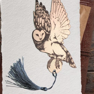 Leather Barn Owl Bookmark - Pick Your Tassel Color, a great owl themed office gift idea!