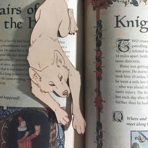 Wolf Bookmark - Leather wolf shaped bookmark, a great wolf lover gift! Made in the USA by us.