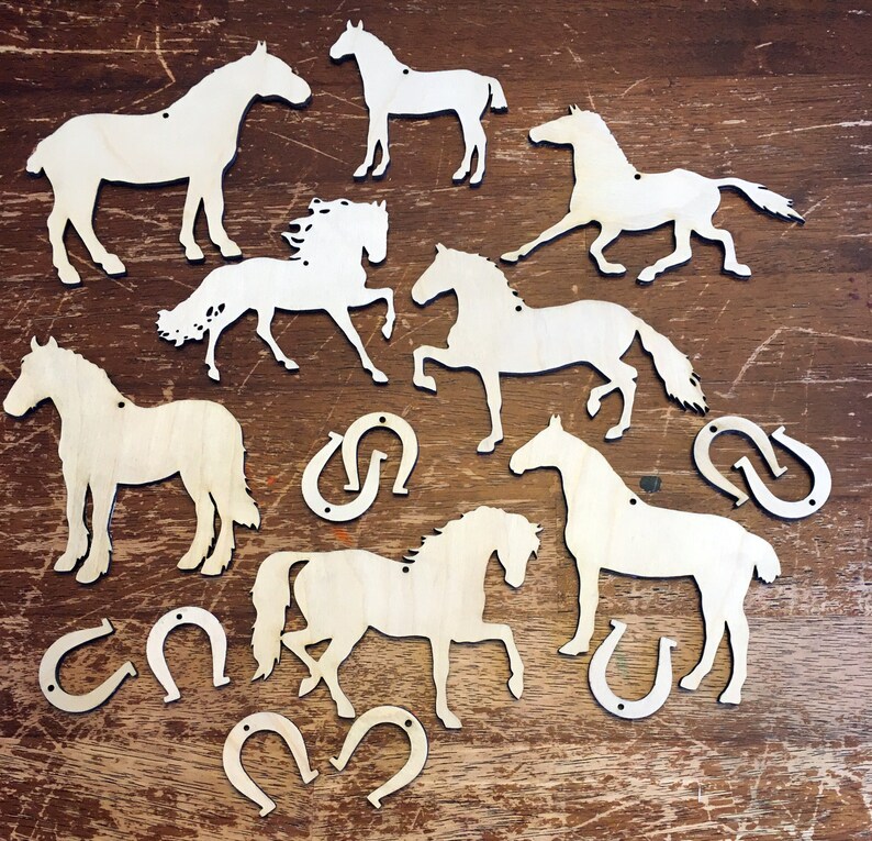 DIY Horse Ornament Kit Wooden Horse Craft Box Horse Etsy