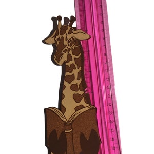 Giraffe Bookmark Leather, giraffe reading a book made in MN USA image 9