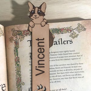 Personalized Pembroke Welsh Corgi Bookmark, A great corgi  or dog themed gift idea for teachers!