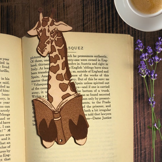 Bookmark - Personalized LEATHER Giraffe Bookmark - Personalized LEATHER Giraffe