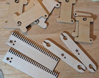 Wooden weaving accessories: bobbins, shuttles, combs - Made by us in the USA!