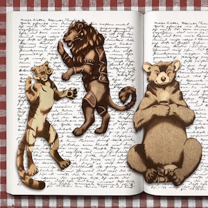 Lions, Tigers and Bears! Oh my! Pick from the leather bear bookmark, lion bookmark or tiger bookmark OR get all 3 at a discounted price!