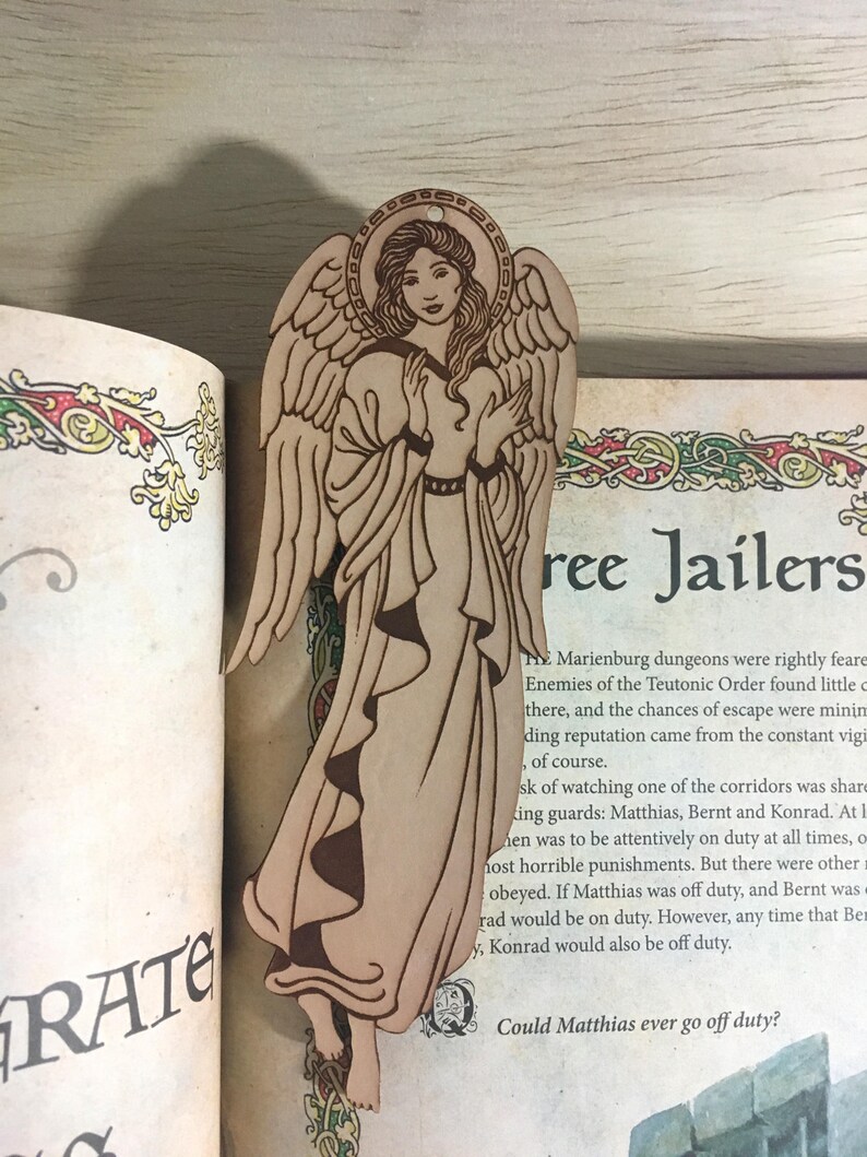 Angel Leather Bookmarks or Ornament Angel Bookmarks Angel | Etsy