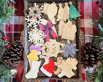 DIY Christmas Ornament Kit: 16 or 32 Birch Plywood Blanks