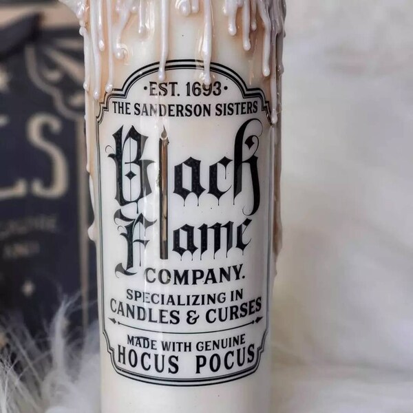 Black Flame Candle Etsy