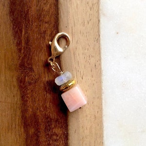 Aventurine & Moonstone Knitting Progress Keeper: Clasp Ring Crochet Accessory