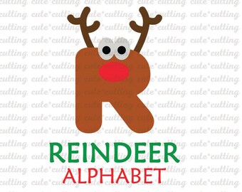 Reindeer Alphabet Svg, Reindeer letters svg, Reindeer numbers svg, dxf cutting files for Silhouette Cameo, Portrait, Curio, Cricut