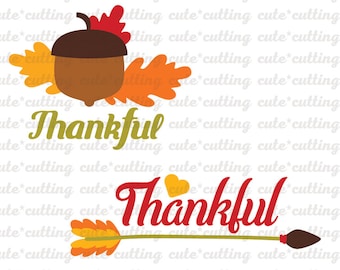 Thankful svg Thanksgiving svg Turkey day svg dxf jpeg cutting files for Silhouette Cameo, Portrait, Curio, Cricut